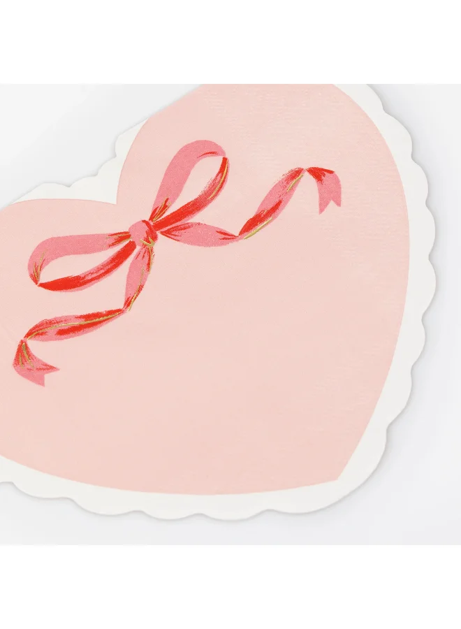Meri Meri  Coquette Heart Large Napkins - Pack of 16  | Best Price UAE